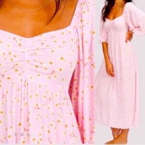 Billabong Swept Away Pink Floral Dress NWOT, Feminine, Spring